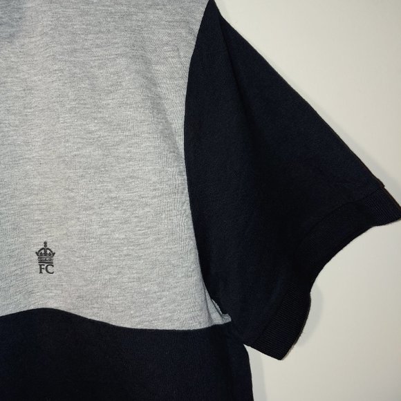French Connection polo with contrast panel and collar in black and gray size XL - Picture 6 of 10